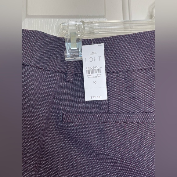 NWT LOFT Textured Purple Straight Leg Dress Pants Size 10 Workwear Career - Picture 7 of 12
